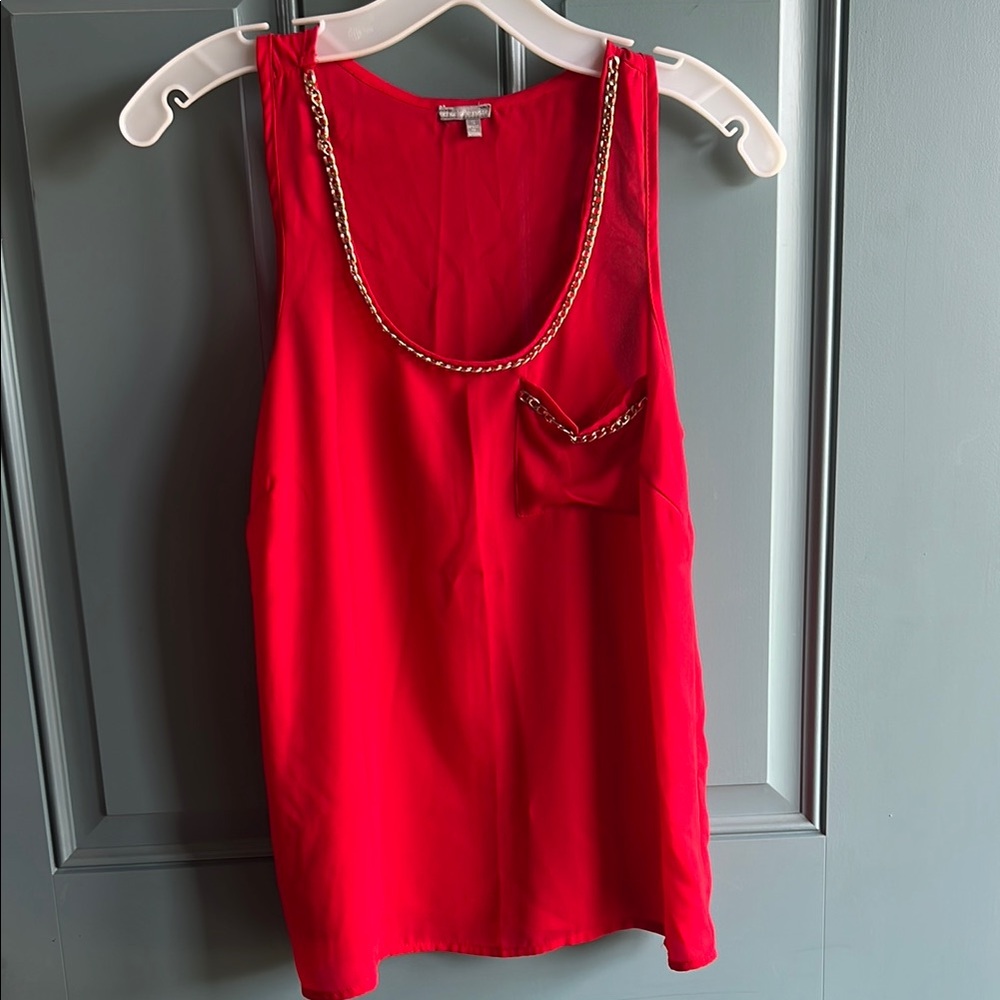 Charlotte Russe Red Tank Top Vibrant Sleeveless